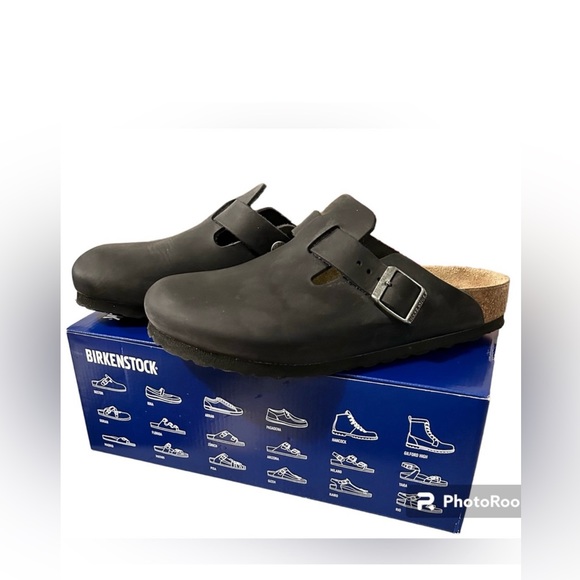 Birkenstock Shoes - NEW Birkenstock Boston Oiled Clog Clogs Black Leather Women's Size 7